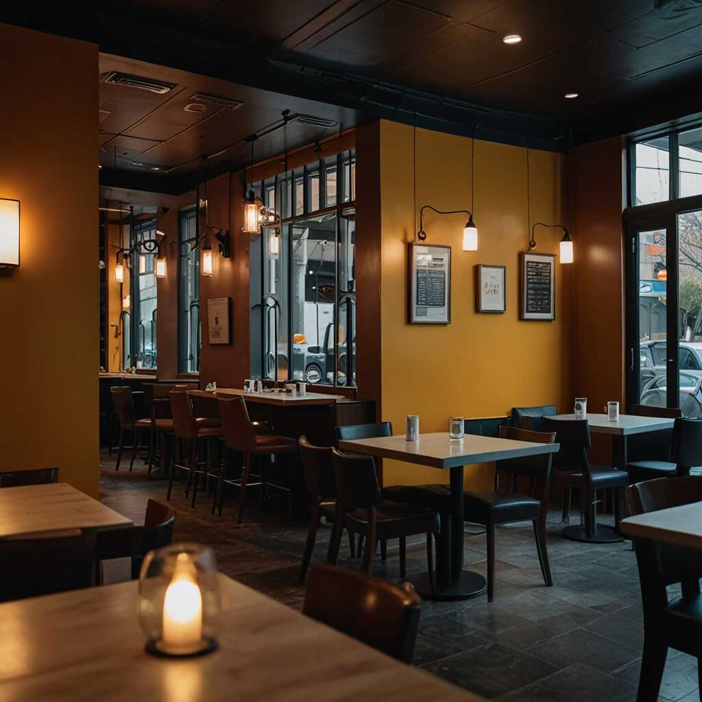 Patrons dining under string lights at a Atchison patio